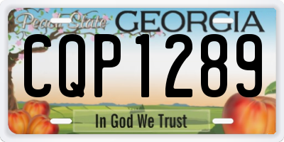 GA license plate CQP1289