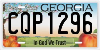 GA license plate CQP1296