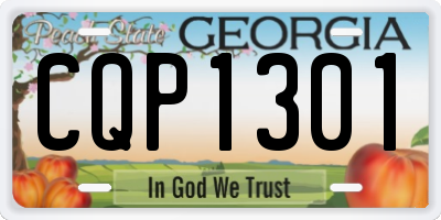 GA license plate CQP1301