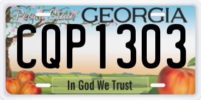 GA license plate CQP1303