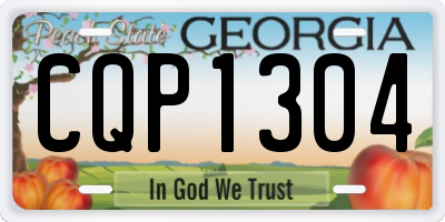 GA license plate CQP1304