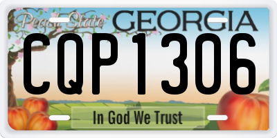 GA license plate CQP1306