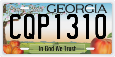 GA license plate CQP1310