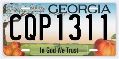 GA license plate CQP1311