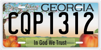 GA license plate CQP1312