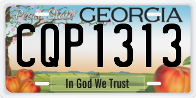 GA license plate CQP1313