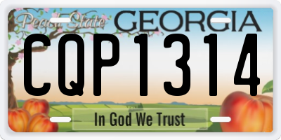 GA license plate CQP1314