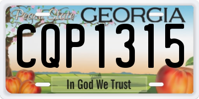 GA license plate CQP1315