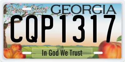 GA license plate CQP1317