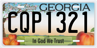 GA license plate CQP1321