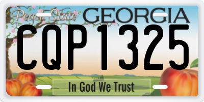 GA license plate CQP1325
