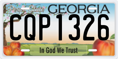 GA license plate CQP1326