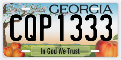GA license plate CQP1333