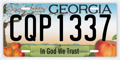 GA license plate CQP1337