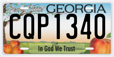 GA license plate CQP1340