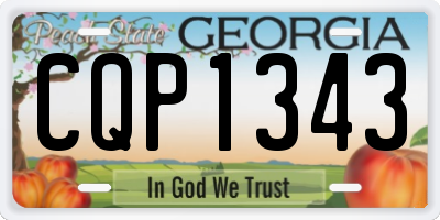 GA license plate CQP1343