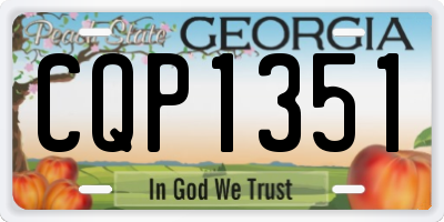 GA license plate CQP1351