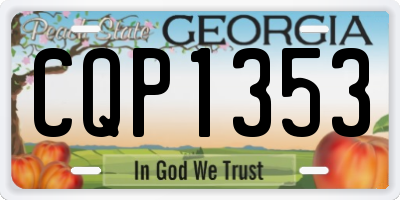 GA license plate CQP1353