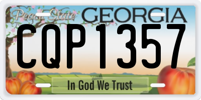 GA license plate CQP1357