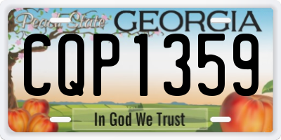 GA license plate CQP1359