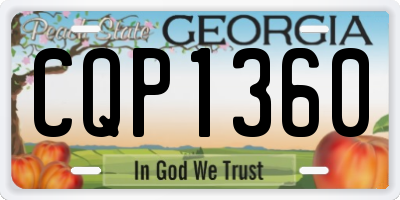 GA license plate CQP1360