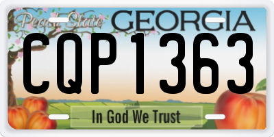 GA license plate CQP1363