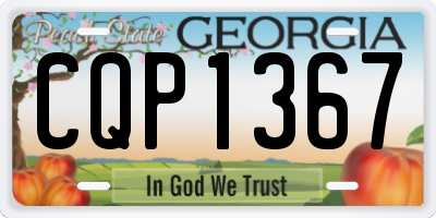 GA license plate CQP1367