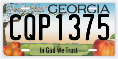 GA license plate CQP1375