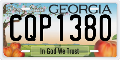 GA license plate CQP1380