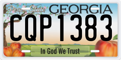GA license plate CQP1383