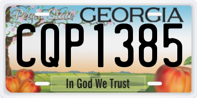 GA license plate CQP1385
