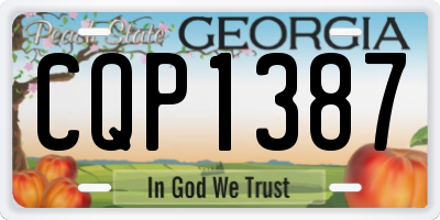 GA license plate CQP1387