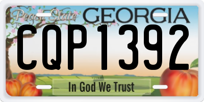 GA license plate CQP1392