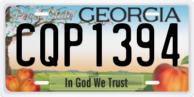 GA license plate CQP1394
