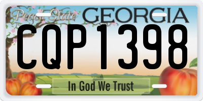 GA license plate CQP1398