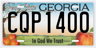 GA license plate CQP1400