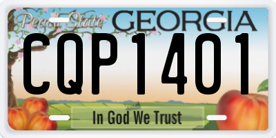 GA license plate CQP1401