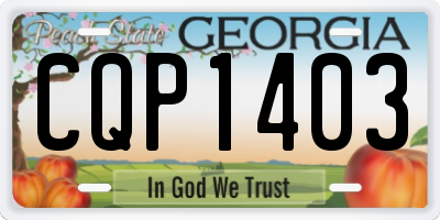 GA license plate CQP1403