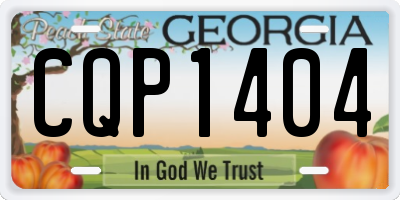 GA license plate CQP1404
