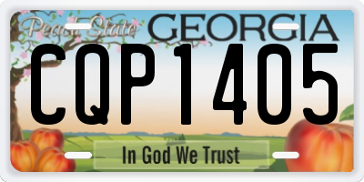 GA license plate CQP1405