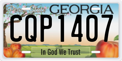 GA license plate CQP1407