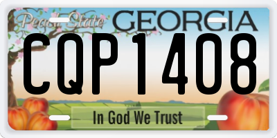 GA license plate CQP1408
