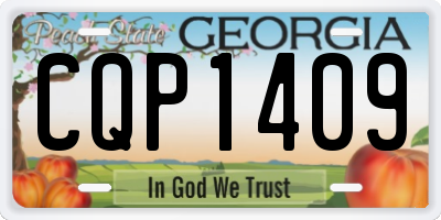 GA license plate CQP1409