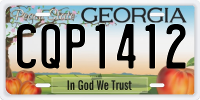 GA license plate CQP1412