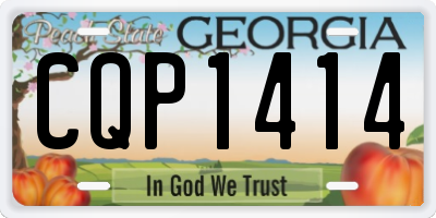 GA license plate CQP1414