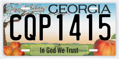 GA license plate CQP1415