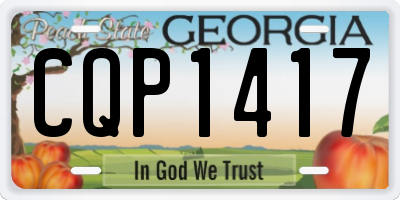 GA license plate CQP1417