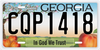 GA license plate CQP1418