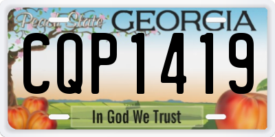 GA license plate CQP1419