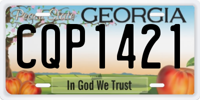 GA license plate CQP1421